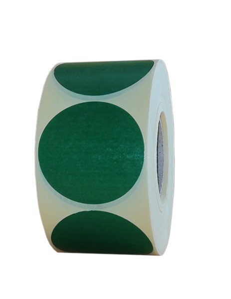 Role de etichete vellum rotunde verde inchis 50mm 1000 etichete rola - 1 rola