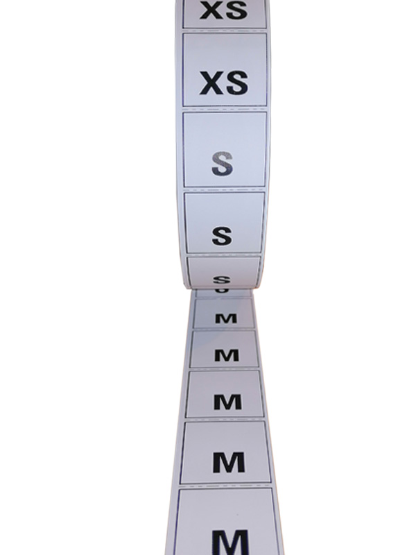 Role de etichete textile 25x50mm 1000 etichete - 1 rola marimi