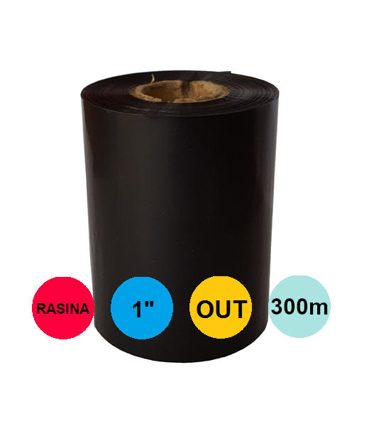 Ribon 30mm x 300m Out Rasina Premium Negru 1 inch