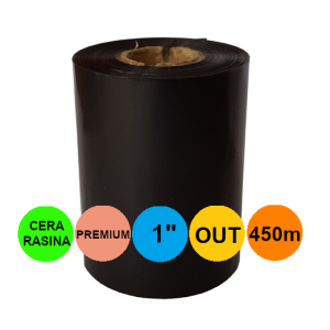 Ribon 80mm x 450m OUT Ceara-RASINA Premium Negru 1 inch