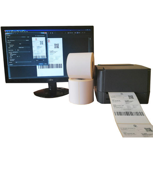 Sistem complet de etichetare AWB Start - role de etichete termice 100x150 imprimanta TSC TTP-244 PRO si BarTender - inchis
